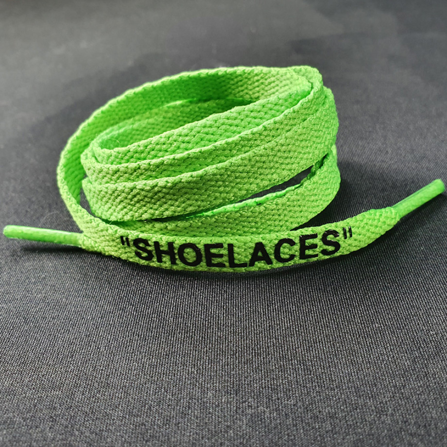 Green off shop white laces